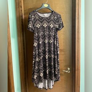 LulaRoe comfy dress, brown and white, xs.